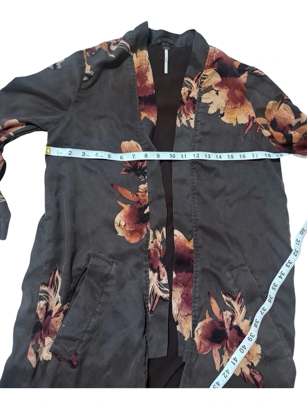 Free People Brown Rayon Kimono with Branded Tab